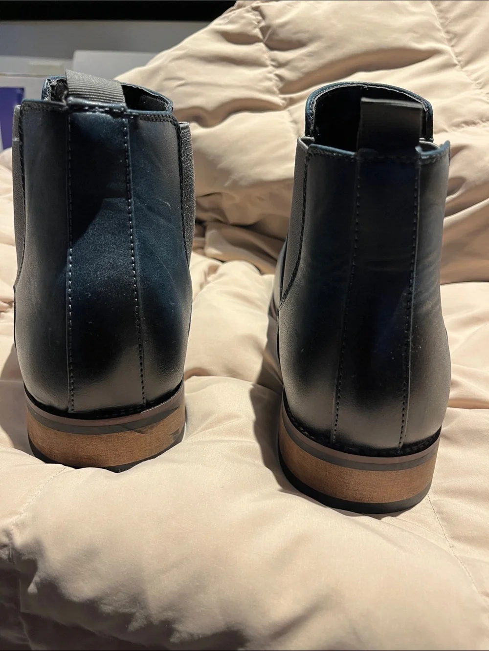 Landon Men's Black Chelsea Boots - Classic Slip-On Dress/casual size 11 blue New